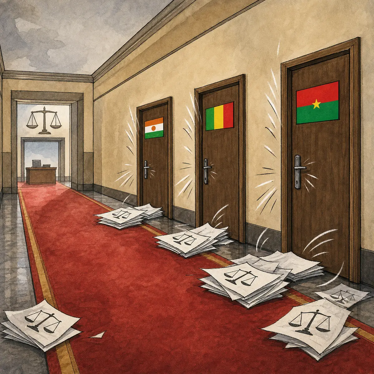 Illustration : les pays de l'AES quittent la CPI