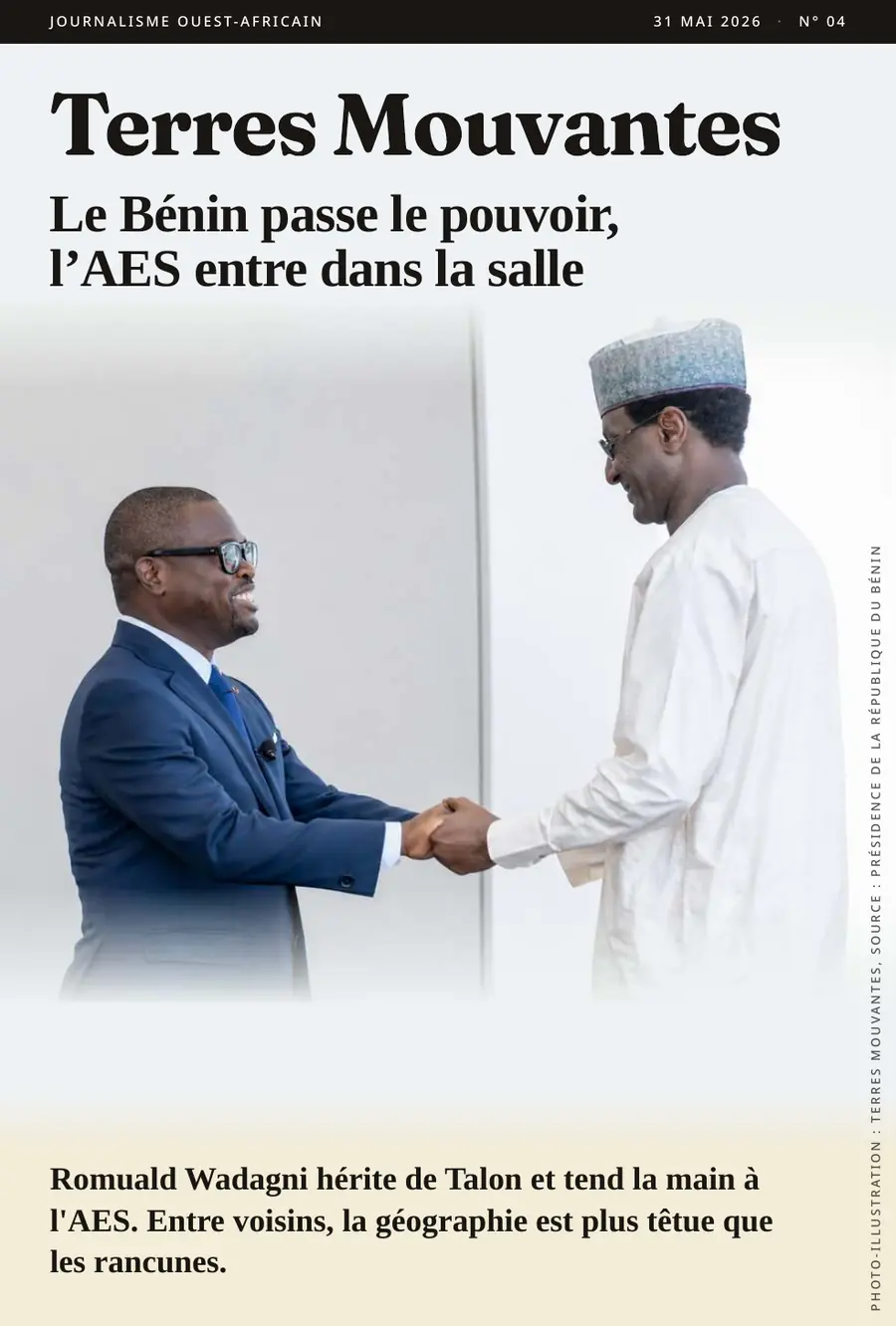 Couverture du numéro 04 — Le Bénin passe le pouvoir, l’AES entre dans la salle